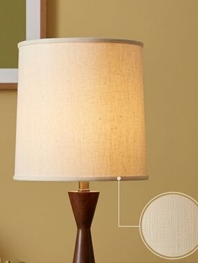 Mid-Century Modern Textured Drum Lampshade - Vintage 12"